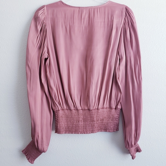 Joie Smocked V-Neckline Elegant Blouse - Picture 5 of 7